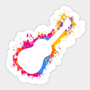 Chromatic Harmony - Colourful Ukulele Paint Splatters Sticker